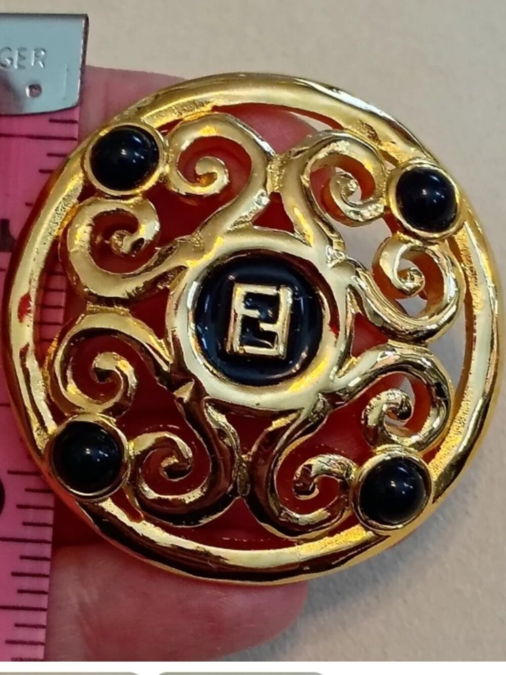 Fendi Vintage FF Logo Brooch